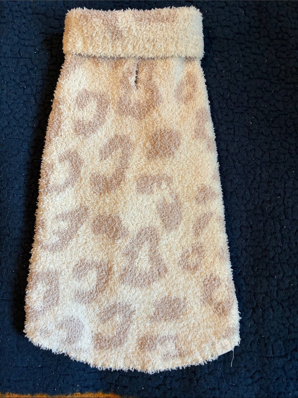 Barefoot Dreams Pet Plush Sweater in Cream and Black Trim